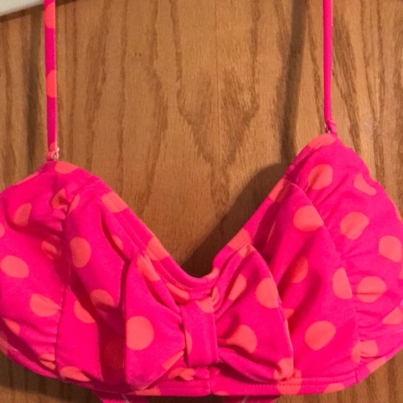 Arizona Jean Co Polka Dot Bikini Bow Pink Orange - Picture 6 of 6